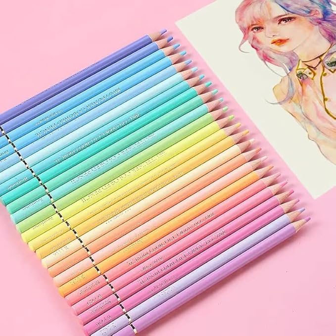 SuoLong 24 Colored Pencils - Premium Soft Core 24Unique Colors No Duplicates Color Pencil Set for Adult Coloring Books, Artist Drawing, Sketching, Crafting