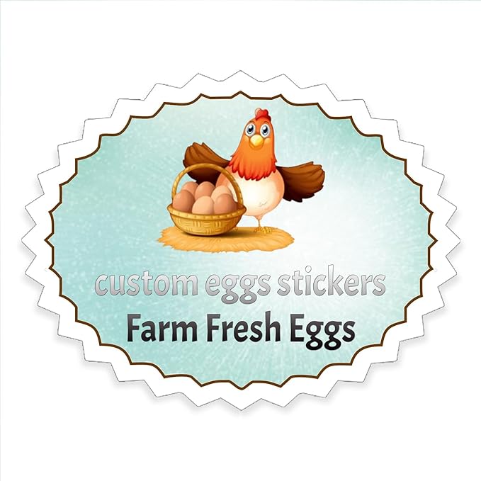 2,2.5,3,3.5,4inch Custom Egg Carton Labels Sticker Farm Fresh Eggs Cartons Sticker Label, Customized Egg Stickers， Custom retrun Egg Carton Label (3)