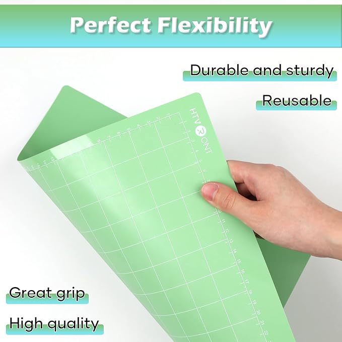 HTVRONT Variety Cutting Mat, 2 Pcs Cutting Mat 12x12 Compatible with Cricut Maker 3/Maker 4/Maker/Explore 3/4/Air 2/One Cutting Machine (LightGrip, StandardGrip), Cutting Mats Replacement Accessories