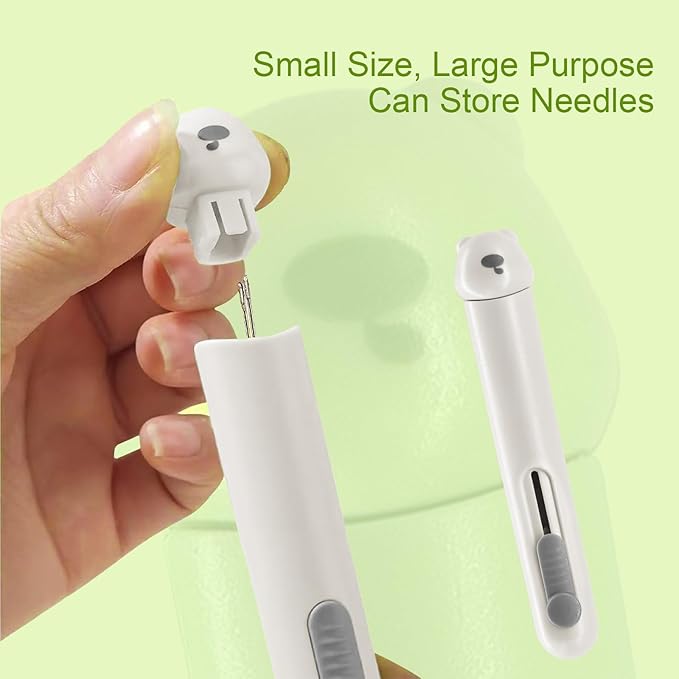 FLONSA 2 PCS Automatic Needle Threaders, 3 in 1 Seam Ripper Upgraded Stretchable Needle Threader for Hand Sewing Cross Stitch(Grey)