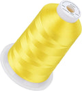 Simthread 5500Yds Embroidery Thread, 5000M High-Yardage 40WT 100% Polyester Thread – 170+ Vivid Colors, High-Speed Rated – Compatible with Brother, Singer, Janome & More - Sunshine Yellow S022