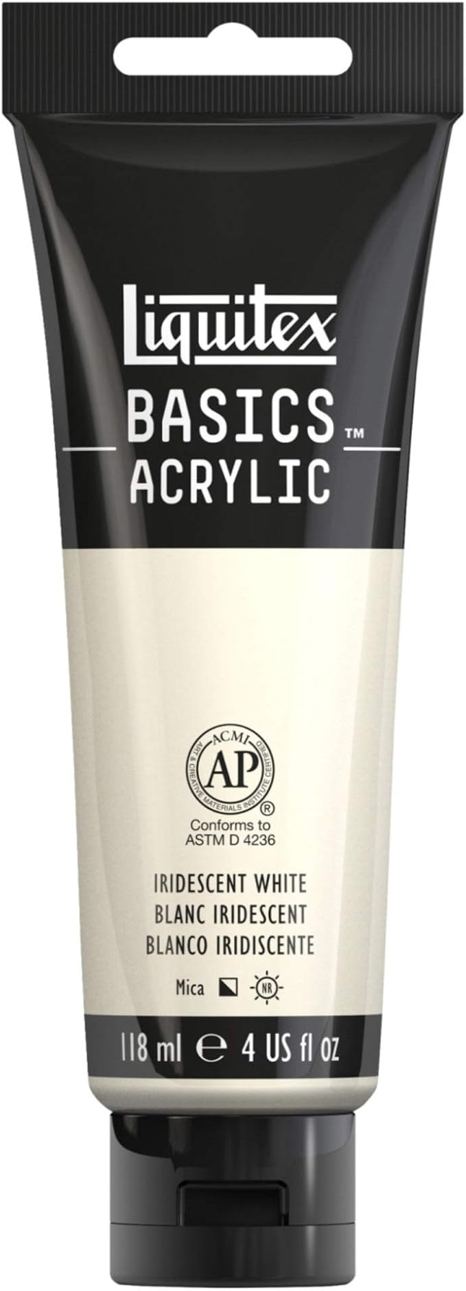 Liquitex BASICS Acrylic Paint, 118ml (4-oz) Tube, Iridescent White