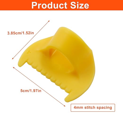 VDAMZVO 4Pcs Edge Stitch Lock & Sewing Gauge, DIY Stitching Kit Tool Mini Sewing Finger Ruler, Quilting Stitching Aids for Quilters/Beginners (4mm)