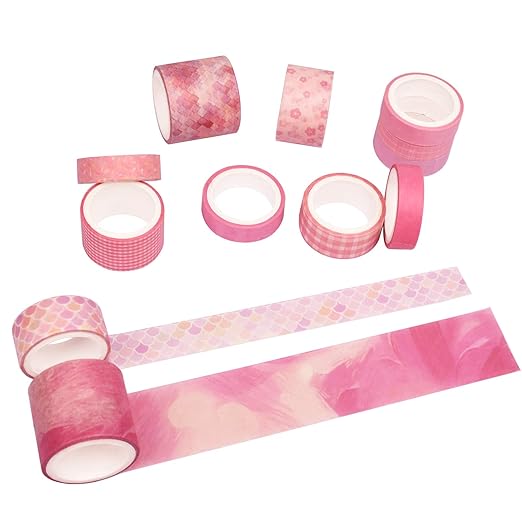 12 Rolls Washi Tape Set,Decorative Plaid Pattern Washi Masking Tape Sets for Craft,Kids,Scrapbook,DIY,Gift Wrapping