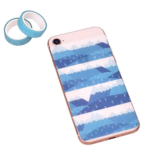 Washi Tape Set of 12 Rolls,Blue Sea Wave Decorative Washi Masking Tape Sets for Craft,Kids,Scrapbook,DIY,Gift Wrapping