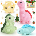 Crochet Kit for Beginners, Beginner Crochet Kit for Adults with Step-by-Step Video Tutorials, DIY Crochet Animal Kits Knitting Supplies, 4 Pack Dinosaurs (40%+ Yarn)