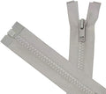 ANPURZII 2PCS #5 57 Inch Light Gray Separating Jacket Zippers for Sewing Coats, Molded Plastic Bulk Zippers(LightGray 57" 2PCS)