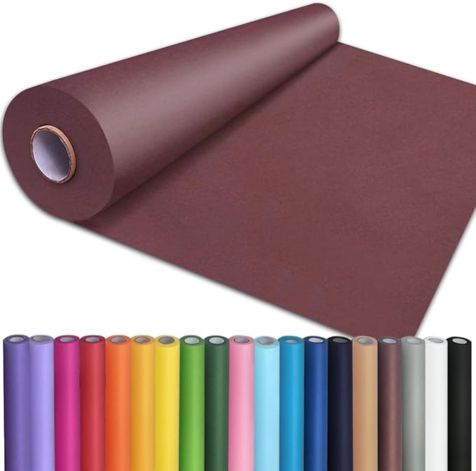 PerkHomy 24" x 1,440" (120') Wine Red Kraft Paper Roll for Craft Bulletin Board Paper Art Table Covering Crafting Gift Wrapping Bouquet Packing Parcel 80GSM 55LB (Wine Red, 24" x 120')