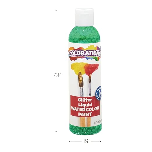Colorations Liquid Glitter Watercolor Paint, 8 fl oz, Red, Non-Toxic, Painting, Kids, Craft, Hobby, Fun, Water Color, Posters, Cool Effects, Versatile, Gift