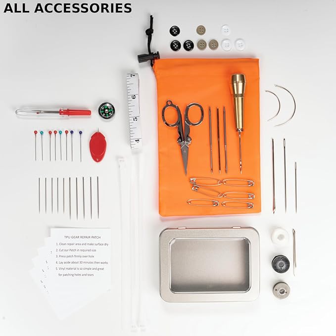 Survival Sewing Kit, Tactical Emergency Sew Kit Heavy Duty Sewing Kit for Adults, Outdoor Survival Gear Sewing Repair Kit Tools, Pocket Mini Sewing kit with Buttons for Men, Army Basic Sewing Kits