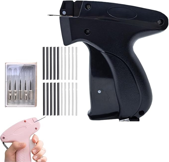 Portable Hemming Tool, Handheld Portable Sewing Machine, Includes 5 Needles, 1000 White Glue Needles& 1000 Black Glue Needles, For Quick Hemming & Repairs (Black)