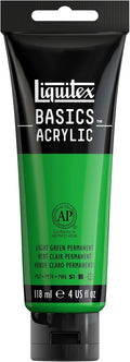 Liquitex BASICS Acrylic Paint, 118ml (4-oz) Tube, Light Green Permanent