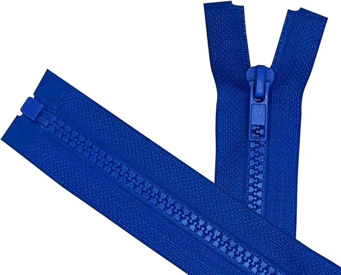 ANPURZII 2PCS #5 47 Inch Ocean Blue Separating Jacket Zippers for Sewing Coats, Molded Plastic Bulk Zippers(Oceanblue 47" 2PCS)