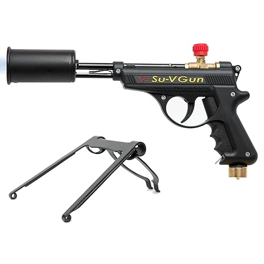 Grillblazer Su-VGun Propane Torch with Stand – High Power 240,000+ BTU Flame Thrower Gun for Instant, Steak Searing, Charcoal Ignition, Backyard BBQ, Campfire, Outdoor Cooking – Handheld Blowtorch