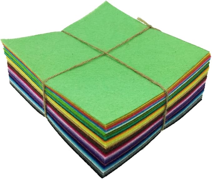 flic-flac 42pcs Felt Fabric Sheet Assorted Color Felt Pack DIY Craft Squares Nonwoven (25 * 25cm)