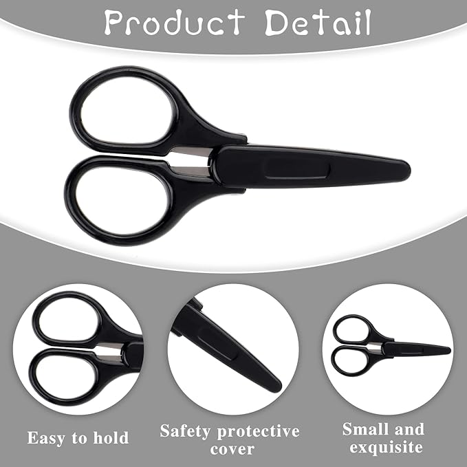 3Pcs Mini Detail CSmall Scissors All Purpose Craft Scissors Stainless Steel Scissors with Protective Cover Precision Straight Fine Tips Design for Paper Cutting,Scrapbooking