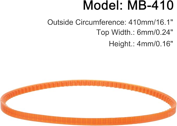 uxcell 4pcs MB Series Standard Sewing Machine Belts MB-410 Motor Drive V Belt, 410mm / 16.1" Outside Circumference