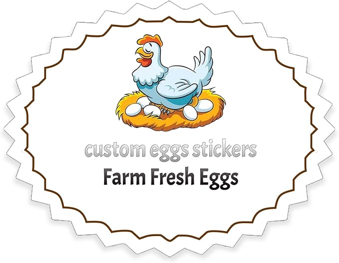 2,2.5,3,3.5,4inch Custom Carton Stickers Labels for Chicken, Personalized Chicken Egg Carton Packaging Sticker Label (Shape 4)