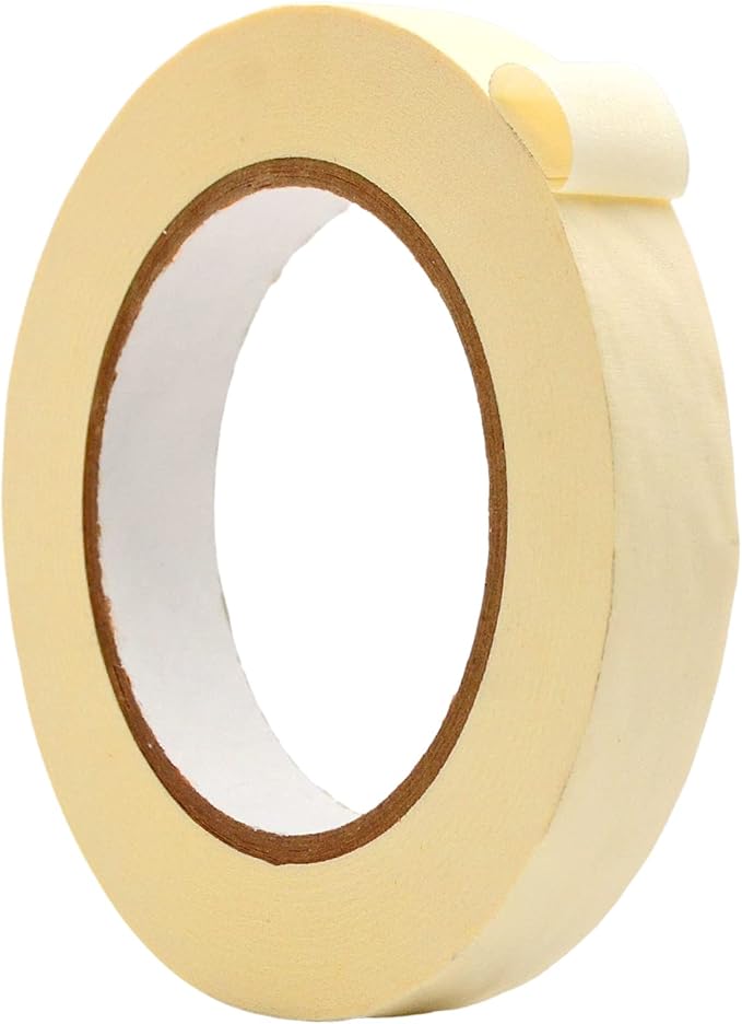 WOD MTC5 Colored Masking Tape, White, 3/4 inch x 60 yds. Colorful Teacher Painters Tape for Fun DIY Art & Crafts, Lab Labeling, Writable & Classroom Decorations