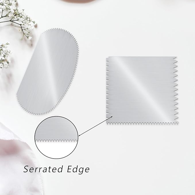 DAJISI 2Pcs Serrated Rib Tool for Pottery,Serrated Rib Sculpting Tool Silver Clay Tools for Sculpture Ceramic