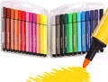 SAYEEC Coloring Markers Washable Markers for Kids 24 Colored Felt Tip Pens Art Marker Set with Carrying Case Water Based Drawing Pens for Artists Adult Coloring Books Manga Comic Christmas Gifts