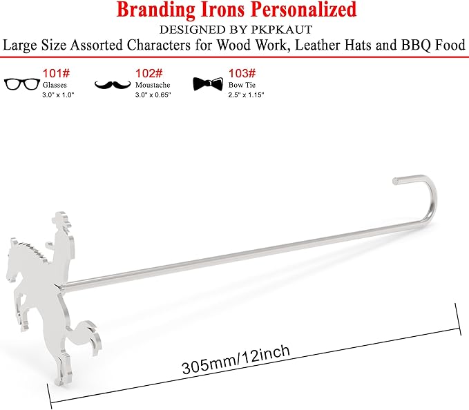3" Custom Wood Branding Iron Personalized for Wood Working, Leather Hats, Steak, BBQ Brander & Bread Logo, Personalized Steak Branding Iron for Food (Large, 021# Bison)