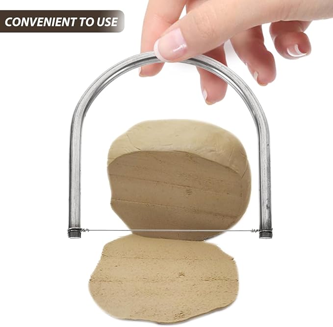 SEWACC Angle Cutting Clay Tool Stainless Steel Wire Bevel Cutter Trimming Pottery Clay Sculpting Tool DIY Ceramic Clay Modeling Tool for Pottery Ceramics and Sculpting D