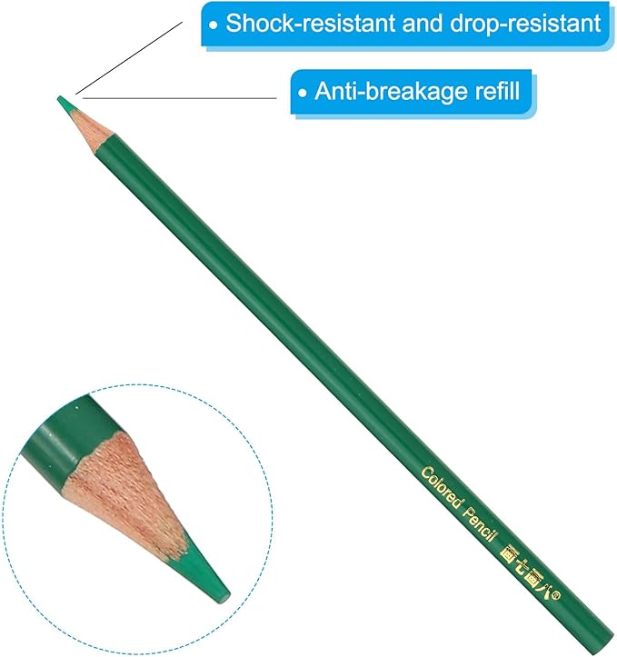 PATIKIL Green Colored Pencils Set,20 Pcs Oil Color Pencils Wooden Coloring Drawing Pencil for Artists Art Painting