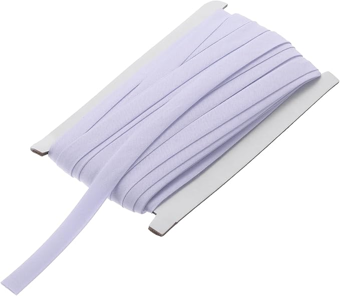 MECCANIXITY 1/2 Inch Double Fold Bias Tape Continuous Bulk Cotton Bias Tape for Sewing Seaming Quilting Hemming Binding Crafts (Light Purple 25 Yards)