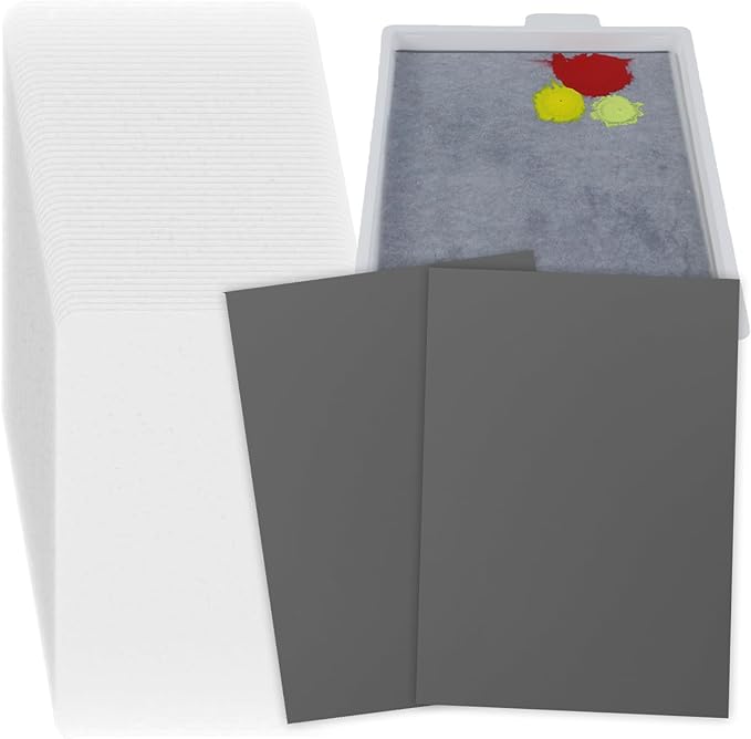 Wet Palette Paper and Sponge Refillment for 8.5in x 7in Wet Pallet Tray, Fit for Masterson sta-Wet Handy Palatte, Include 2 Sponges and 100 Palette Paper