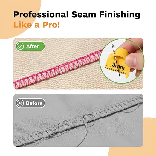 Edge Stitch Lock and Sewing Gauge-Sewing Gauge-Edge Sewing Lockranding Tool-Needle Gauge Quilting Ruler for Straight & Curved Seams for Beginners,Professional Sewers - 2/3/4 Mm, 3 Pcs,Plastic (Yellow)