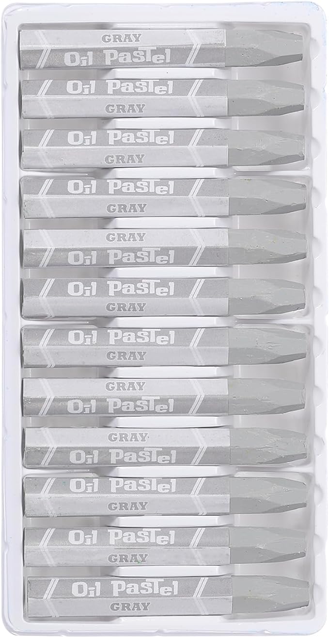 PATIKIL Grey Oil Pastels, 12Pcs Soft Oil Crayons Vibrant and Creamy Pastels Stick Art Supplies for Art Painting Drawing Blending Graffiti for Artists Beginners