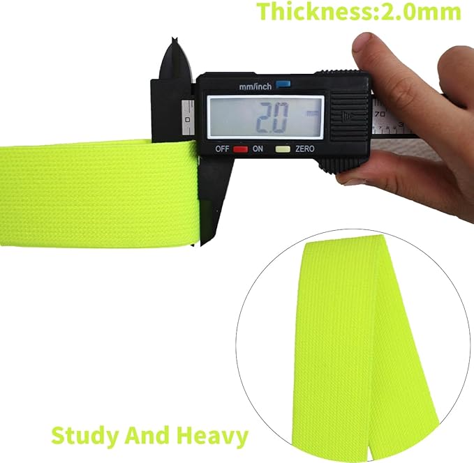 JESEP 1.5 Inch 10 Yards Double-Side Twill Woven Elastic Heavy Stretch High Elasticity for Sewing Pants Waistband, Wigs, Skirts, Craft DIY Projects (Neon Yellow 300)