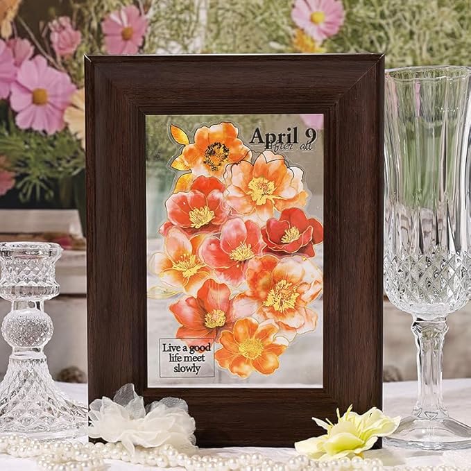 Alideco 120pcs Scrapbook Stickers Vintage Romantic Flowers Scrapbooking Junk Journal Crafts Embelishment Decoration Stickers (liujinhuaxiao)