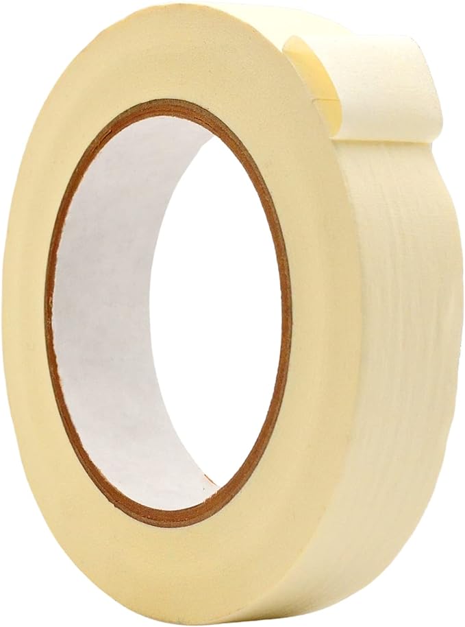 WOD MTC5 Colored Masking Tape, White, 1 inch x 60 yds. Colorful Teacher Painters Tape for Fun DIY Art & Crafts, Lab Labeling, Writable & Classroom Decorations