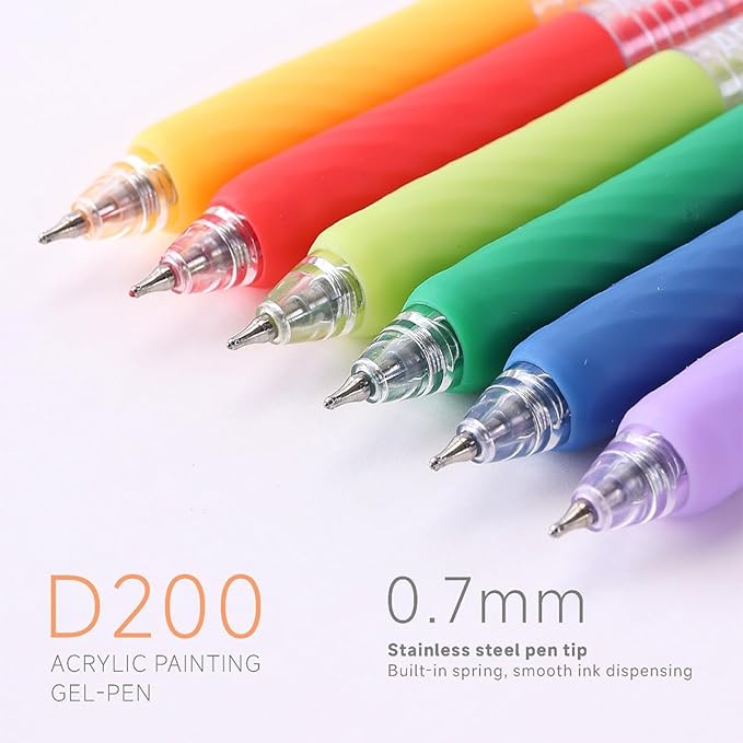 90 Pcs Acrylic Gel Pens 0.7mm Quick Dry Colorful Fine Point Smooth Writing Ballpoint, for Adult Coloring, Black Paper, Drawing, Journaling, Note Taking