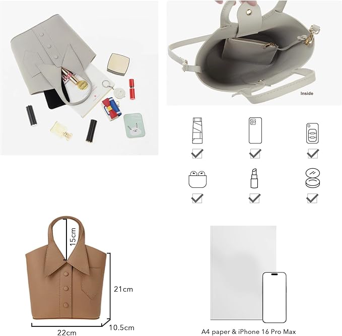 POPSEWING Leather Collar Handbag DIY Kit, DIY Crossbody Shoulder Bag with Sewing Kits, Handmade Bag Kit for Mom Girlfriend Birthday Gift (Brown)