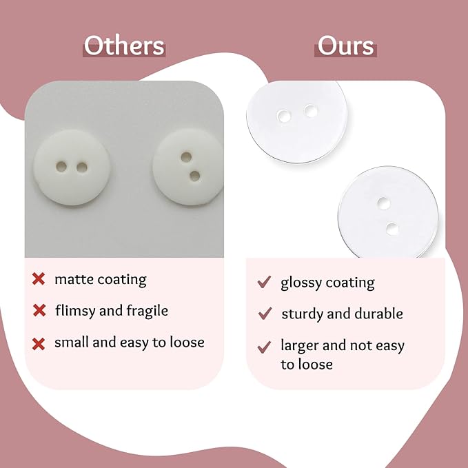 100 Pcs Clear Sewing Buttons 0.60 inch (15 mm) Transparent Buttons for Sewing 2 Hole Buttons for Crafts Sewing Buttons 24L Round Bulk Plastic Buttons for Dress Pants Shirt Skirt Blouse Craft DIY