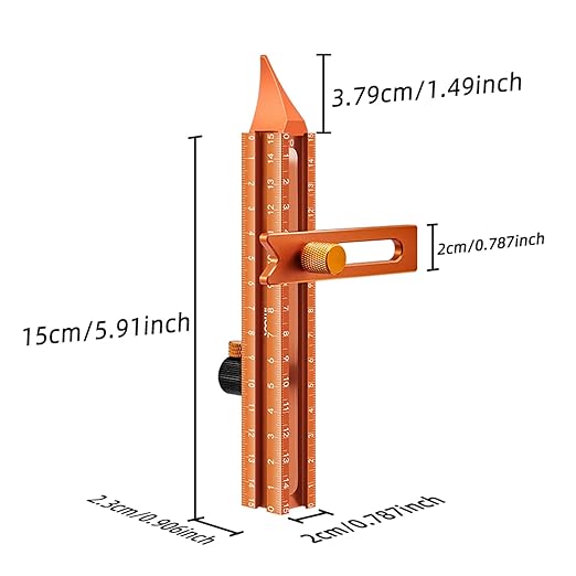 Imbot Magnetic 4-Sided Laser Scale Scribing Tool-Leveling Ruler with Magnetic Base-Multi-Purpose Woodworking Marking Tool for DIY, Woodworking, Carpentry, Furniture Making and Construction