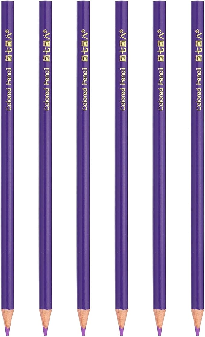 PATIKIL Purple Colored Pencils Set,6 Pcs Oil Color Pencils Wooden Coloring Drawing Pencil for Artists Art Painting