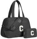 Gifts for Girls 10-12-Women Duffle Bag with Initial, Personal Item Travel Bags，Gym Bag with Wet Pocket Gifts for Daughter，Lightweight Travel Bags Personalized Tote with Makeup Pouch