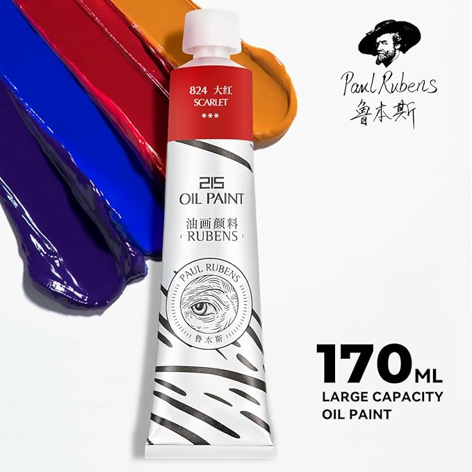 Paul Rubens Oil Paint, 10 Basic Colors*170 ml LargeTubes, Professional Oil Based Paint with High Saturation, Creamy Texture, and Consistency,Oil Paint Supplies for Artists, Students, Beginners