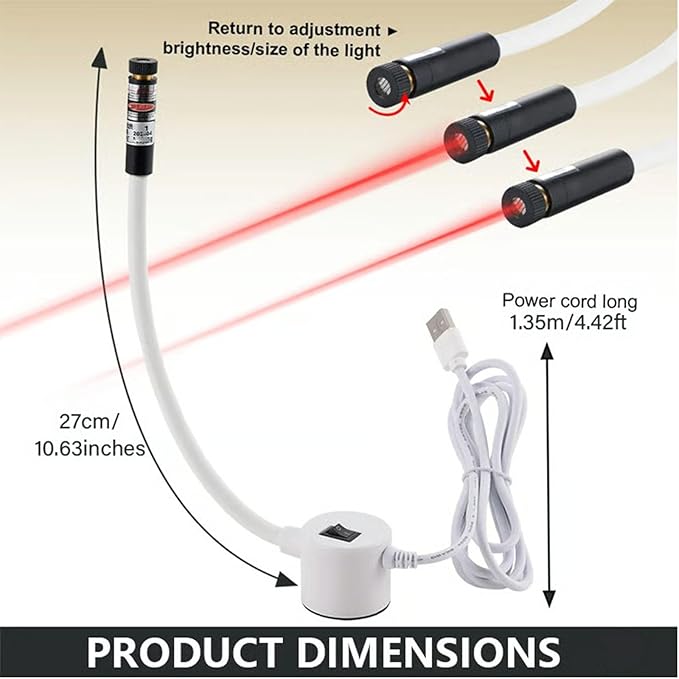 Magnetic Positioning Quilting Light for Sewing Machine, Projectable Line/Cross/Dot Projection, for Quilting, Piecing, Topstitching and Precision Sewing (Red-Cross line, 5MW)