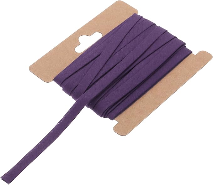 MECCANIXITY 1/4 Inch Double Fold Bias Tape Continuous Bulk Cotton Bias Tape for Sewing Seaming Quilting Hemming Binding Crafts (Dark Purple 12 Yards)