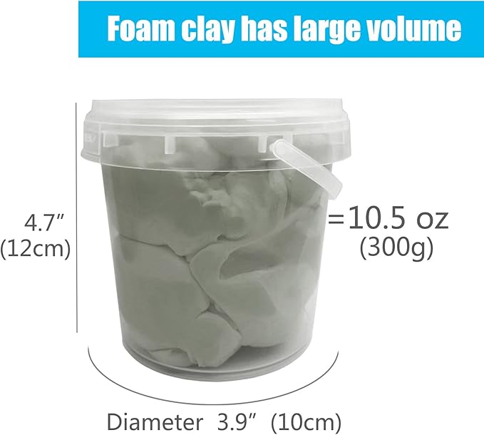 Air Dry Modeling Clay 10.5 oz Ultra Light Magic Clay DIY Moulding Dough Primary Colors for Kids Art Craft Kit (Grey)