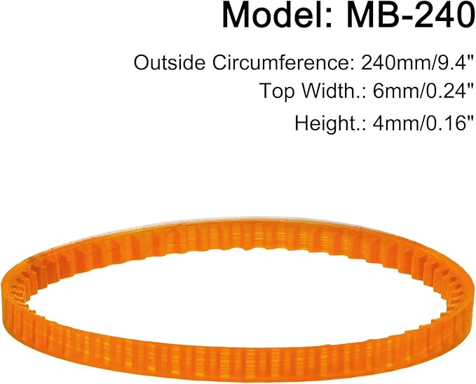 uxcell 4pcs MB Series Standard Sewing Machine Belts MB-240 Motor Drive V Belt, 240mm / 9.4" Outside Circumference