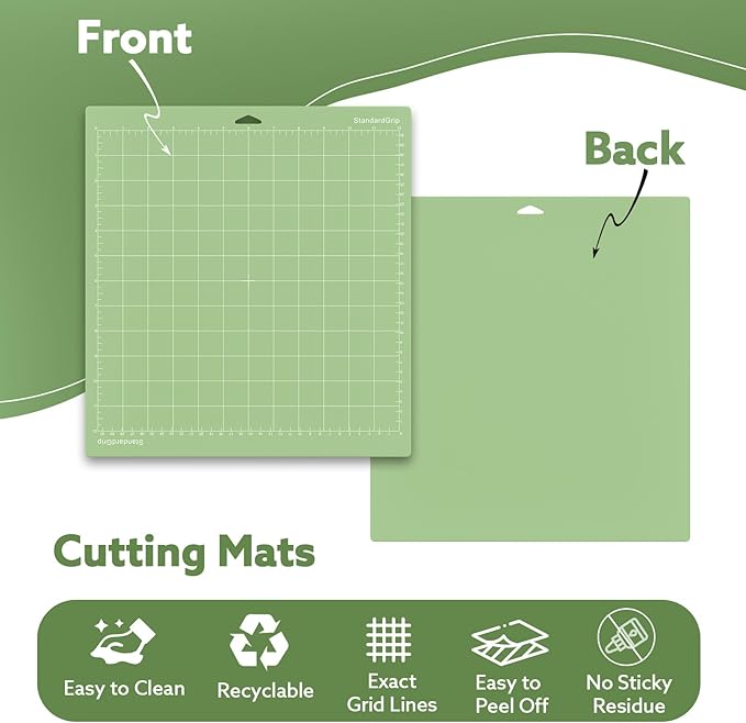 24 Pack Cutting Mat for Cricut Bulk, 12x12 Inch (Light, Standard, Strong), Vinyl Mat Variety Adhesive Mats for Cricut Explore Air/Air 2/One/Maker