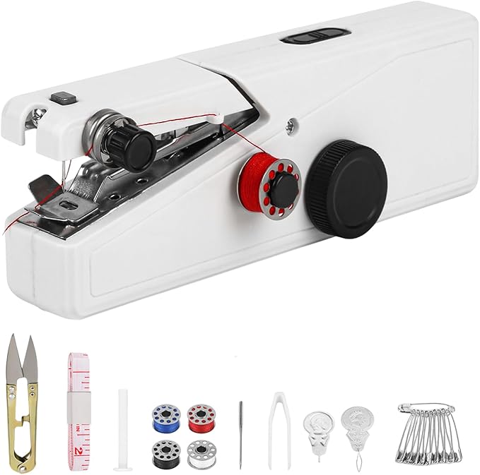 Handheld Sewing Machine for Quick Stitching, Mini Portable Sewing Machine with Two Speed for Home DIY, Travel