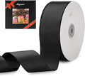 LIUYAXI 2" X 50 Yards Solid Black Grosgrain Ribbon, Perfect for Crafts, Wedding Decor, DIY Hair Accessories, Sewing, Gift Package Wrapping and More