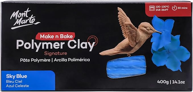 Mont Marte Make n Bake Polymer Clay 400g - Sky Blue